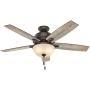 Hunter Donegan Indoor Ceiling Fan with LED Light and Pull Chain Control, 52