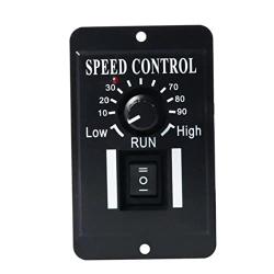 EElabper Motor Speed Controller DC PWM Brush Generator Control Adjustable 10-60V 6A with Reversible Switch