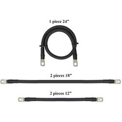 Aftermarket 1/0 Gauge Golf Cart Battery Cables Fits EZGO Medalist 36V 36 Volt Golf Carts (1986 to 1994) 5 Piece Set