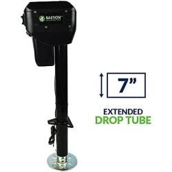 Bastion Premier Power Tongue Jack | Electric or Manual Operation | 3500LB Capacity A-Frame | 12V Power | Front-Facing LED Light | for Trailers, Campers, Boats, RVs, & More