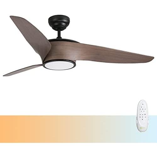 Vent de plafond moderne noir 52 pouces, intérieur/extérieur, avec lumière LED dimmable télécommandée, moteur DC silencieux inversible, idéal pour ferme, salon, chambre, cuisine. Vent de plafond moderne noir 52 pouces, intérieur/extérieur, avec lumière LED dimmable télécommandée, moteur DC silencieux inversible, idéal pour ferme, salon, chambre, cuisine.