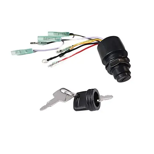 Boat Ignition Key Switch Assembly,87-17009A5 Ignition Starter Switch for Mercury Outboard Remote Control Box Motor 3 Position Off-Run-Start
