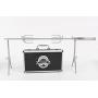 LB Spinner Classic Adjustable Portable Battery Operated Professional Outdoor BBQ Rotisserie Spit with Motor, Silver
