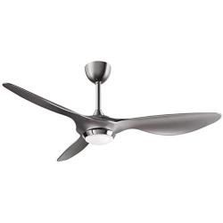 reiga 52-in Silver Ceiling Fan with Dimmable LED Light Kit Remote Control Modern Blades Reversible DC Motor, 6-speed, Timer
