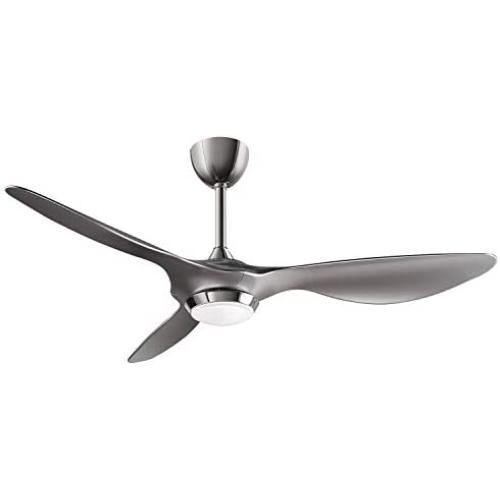 reiga 52-in Silver Ceiling Fan with Dimmable LED Light Kit Remote Control Modern Blades Reversible DC Motor, 6-speed, Timer
