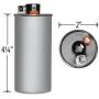 AMRAD ENGINEERING USA2215 Series Round USA-Made Motor Run Capacitor, 40 Mfd, 370/440 Vac-132330
