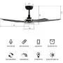 5 Blades Outdoor Smart Ceiling Fan - with Dimmable Light Kit and 10-speed DC Motor, Works with Remote Control/Alexa/Google Home/Siri, Timer, Schedule (Gold/Black)