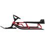 PEXMOR Snow Racer Sled, Steering Ski Sled Slider with Steel Frame, Pull Rope & Twin Brakes for Kids Age 4 & up, Teenager & Adult, 45 x 20 x 15, Red & Black