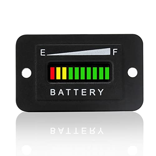 48V Battery Fuel Gauge Indicator, Golf Cart Battery Meter, Yamaha,EZGO, Fork Lifts,Club Car,LED Battery Indicator Meter Gauge
