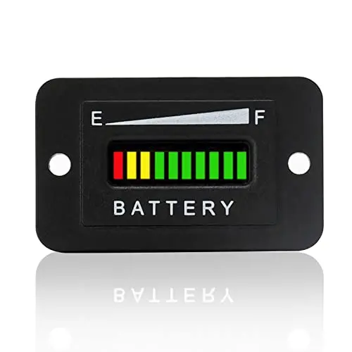 Indicateur de niveau de batterie 48V, compteur de batterie de chariot de golf, pour Yamaha, EZGO, chariots élévateurs, Club Car, indicateur de batterie LED Indicateur de niveau de batterie 48V, compteur de batterie de chariot de golf, pour Yamaha, EZGO, chariots élévateurs, Club Car, indicateur de batterie LED