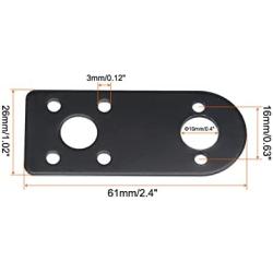 MECCANIXITY Motor Mounting Bracket Motor Mounting Holder Base 61x26mm Black Steel for Motor