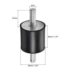 uxcell M10 Rubber Mounts, 2pcs Male/Male Shock Absorber, for Motor Generator Compressor Garage Reverse Pump Impact Air Generator Bobbins, D40mmxH40mm