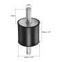 uxcell M10 Rubber Mounts, 2pcs Male/Male Shock Absorber, for Motor Generator Compressor Garage Reverse Pump Impact Air Generator Bobbins, D40mmxH40mm