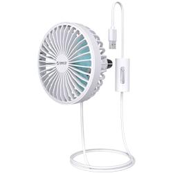 ORICO Car Fan, 360 Degree Rotatable Universal Car Fan with Night Ambience Lights Rotatable Cooling Fan 5v with Speed Controller for Cars, Truck and Bus, White