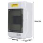 Distribution Protection Box, 8.07 x 4.13 x 3.94in IP66 Waterproof Transparent Cover Electrical Circuit Breaker Power Switch Controller 4 DIN Rail Outdoor Junction Box for Communication(4 Way)