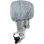 Explore Land Outboard Motor Cover - Waterproof 600D Heavy Duty Boat Engine Hood Covers - Fit for Motor up to 25 HP, Grey