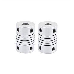 Xnrtop 6mm to 6mm Shaft Coupling 25mm Length 18mm Diameter Stepper Motor Coupler Aluminum Alloy Joint Connector for 3D Printer CNC Machine DIY Encoder (Pack of 2）