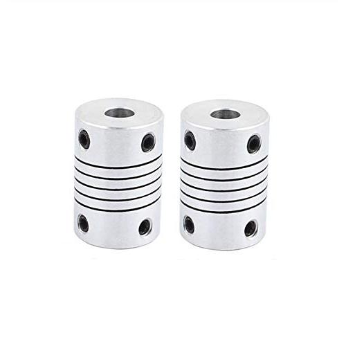 Xnrtop 6mm to 6mm Shaft Coupling 25mm Length 18mm Diameter Stepper Motor Coupler Aluminum Alloy Joint Connector for 3D Printer CNC Machine DIY Encoder (Pack of 2）