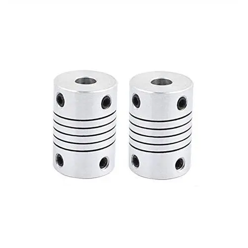 Xnrtop 6mm to 6mm Shaft Coupling 25mm Length 18mm Diameter Stepper Motor Coupler Aluminum Alloy Joint Connector for 3D Printer CNC Machine DIY Encoder (Pack of 2）