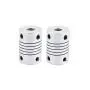 Xnrtop 6mm to 6mm Shaft Coupling 25mm Length 18mm Diameter Stepper Motor Coupler Aluminum Alloy Joint Connector for 3D Printer CNC Machine DIY Encoder (Pack of 2）