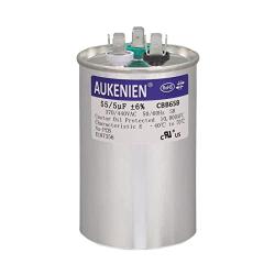 AUKENIEN 55+5 uF 55/5 MFD 370V or 440V Dual Run Start Round AC Capacitor 55 5 uF 370 440 VAC CBB65B Air Conditioner Capacitors for Motor Fan Start or Heat Pump or Condenser Straight Cool