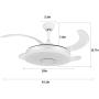HOREVO Fandelier Retractable Blades Ceiling Fans with Lights and Bluetooth Speaker 42 Inch Invisible Chandelier Fan Color Changing Dimmable 36W Hidden Ceiling Fan with Lights with Remote