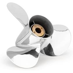 YOUNG PROPS 10 3/8 x 14 Stainless Steel Outboard Propeller for Mercury Engines 30-70 HP Reference No.48-816704A46, 48-855860A46 13 Tooth, RH