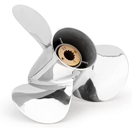 YOUNG PROPS 10 3/8 x 14 Stainless Steel Outboard Propeller for Mercury Engines 30-70 HP Reference No.48-816704A46, 48-855860A46 13 Tooth, RH