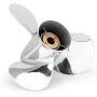 YOUNG PROPS 10 3/8 x 14 Stainless Steel Outboard Propeller for Mercury Engines 30-70 HP Reference No.48-816704A46, 48-855860A46 13 Tooth, RH
