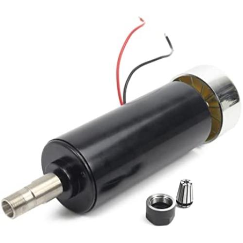RATTMMOTOR CNC DC Spindle Motor ER16 500W Air-cooled Spindle Motor 52mm 48VDC 12000RPM 600N.m + ER16 Chuck 8mm Collet for CNC Engraving Router Milling Machine