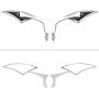 Nifeida Universal 8mm 10mm Motorcycle Rearview Mirror Chrome Spear Blade for Honda Suzuki Kawasaki Yamaha Cruiser Chopper Sportbike Street Bike Moped Off Road, 1Pair (Silver)