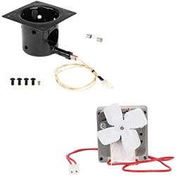 QuliMetal Grill Auger Motor Kit, Black Porcelain-Enameled Fire Burn Pot and Hot Rod Ignitor Kit Replacement Parts for Traeger and Pit Boss Pellet Grill with Screws and Fuse