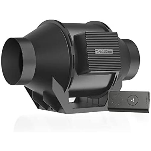 AC Infinity CLOUDLINE LITE A4, Quiet 4” Inline Duct Fan with Speed Controller - Ventilation Exhaust Fan for Heating Cooling Booster, Grow Tents, Hydroponics