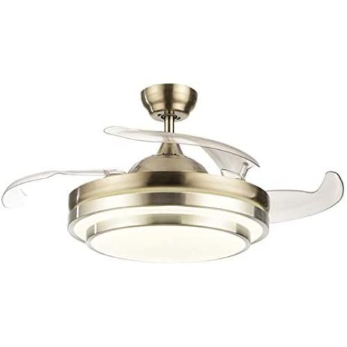 BSOD Ceiling Fan 42 Inch with 36W 3 Color Led Lights,4 Retractable ABS Blades, 65W Copper Motor Silent,Remote Controller (42 inch-2)