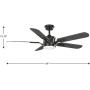 Claret Collection 5-Blade Reversible Distressed Ebony/Grey Weathered Wood 54-Inch DC Motor LED Transitional Ceiling Fan