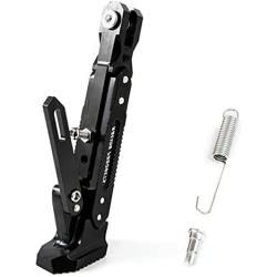 Universal Motorcycle Kickstand Accessories Adjustable Tripod Holder Side Parking Foot Support CNC Aluminum Foot Stand for Scooter Modified Motorbike Dit Pit Bike (Black)