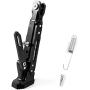 Universal Motorcycle Kickstand Accessories Adjustable Tripod Holder Side Parking Foot Support CNC Aluminum Foot Stand for Scooter Modified Motorbike Dit Pit Bike (Black)