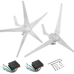 Dyna-Living 400W DC 12V Wind Turbine Generator 3 Blades & 5 Blades 500W DC 12V Wind Turbine Motor with Charge Controller for Home Marine Industrial Energy (Not Included Mast)