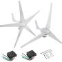 Dyna-Living 400W DC 12V Wind Turbine Generator 3 Blades & 5 Blades 500W DC 12V Wind Turbine Motor with Charge Controller for Home Marine Industrial Energy (Not Included Mast)