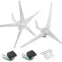 Dyna-Living 400W DC 12V Wind Turbine Generator 3 Blades & 5 Blades 500W DC 12V Wind Turbine Motor with Charge Controller for Home Marine Industrial Energy (Not Included Mast)