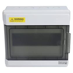 Distribution Protection Box, 8.66 x 7.87 x 3.94in Switching Power Supply ABS IP66 Waterproof Transparent Cover Distribution Junction Box for Indoor Wall Circuit Breaker(9 Way)
