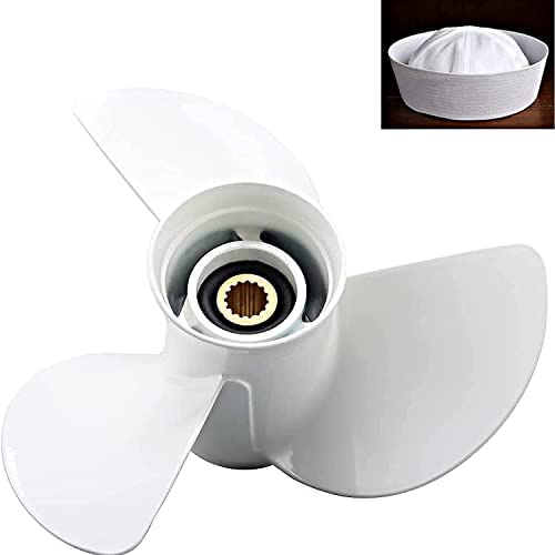 V/N Aluminum Outboard Propeller 1/4 x 17-K Compatible with Yamaha Engines 60HP 70HP 75HP 80HP 85HP 90HP 115HP 130HP- 15 Tooth-RH Replaces 6E5-45945-01-EL - Boat Motor Aluminum Propeller, white