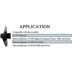 Holdia Propeller 48-897750A11 9 1/4 x 9 RH 3 Blade Compatible with Mercury/Mariner 9.9-20 HP 4 Stroke Boat Motors