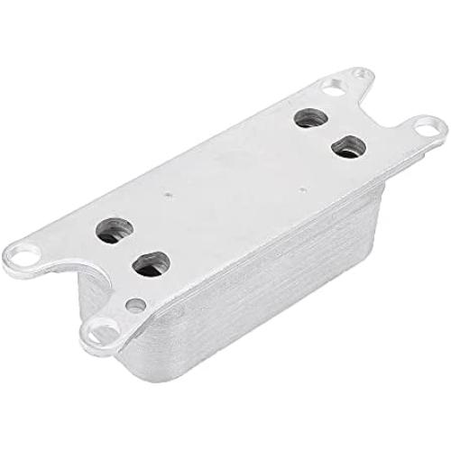 X AUTOHAUX 5184294AE Automatic Engine Oil Cooler Metal 17 Rows Silver Tone for Chrysler 200 300 2011-2013