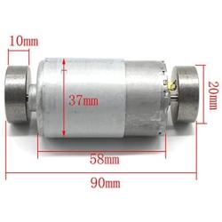 BestTong DC 12V-24V 6000RPM 555 Brushed Vibration Motor DOUBLE-HEAD High Torque Electric Vibrating Motors with 2 Iron Rotating Mass
