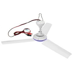 12V Portable Ceiling Fan SENREAL19.7” Mini Hanging Ceiling Fan 3 Leaves Hanging Camping Tent Fans for Outdoor Gazebo Battery Powered Ceiling Fan Silent Design