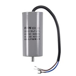 uxcell CBB60 Run Capacitor 30uF 450V AC 2 Wires 50/60Hz Cylinder 96x45mm with Terminal, M8 Fixing Stud for Air Compressor Water Pump Motor
