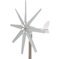 Wind Turbine Generator 8 Blades Wind Turbine Motor with Charge Controller Wind Turbine Generator Kit for Boat Marine Garden Monitoring or Street Lighting-with Controller 12v