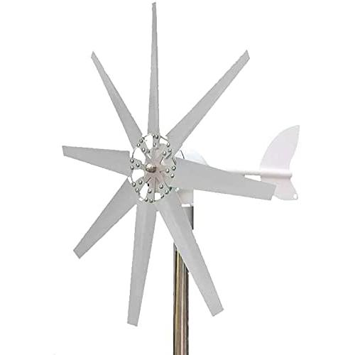 Wind Turbine Generator 8 Blades Wind Turbine Motor with Charge Controller Wind Turbine Generator Kit for Boat Marine Garden Monitoring or Street Lighting-with Controller 12v