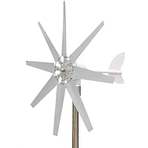 Wind Turbine Generator 8 Blades Wind Turbine Motor with Charge Controller Wind Turbine Generator Kit for Boat Marine Garden Monitoring or Street Lighting-with Controller 12v